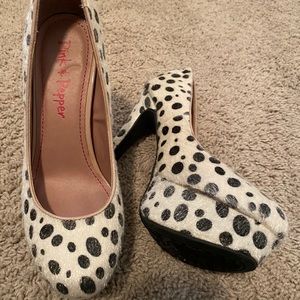 Pink & Pepper Dalmatian Fur Heels